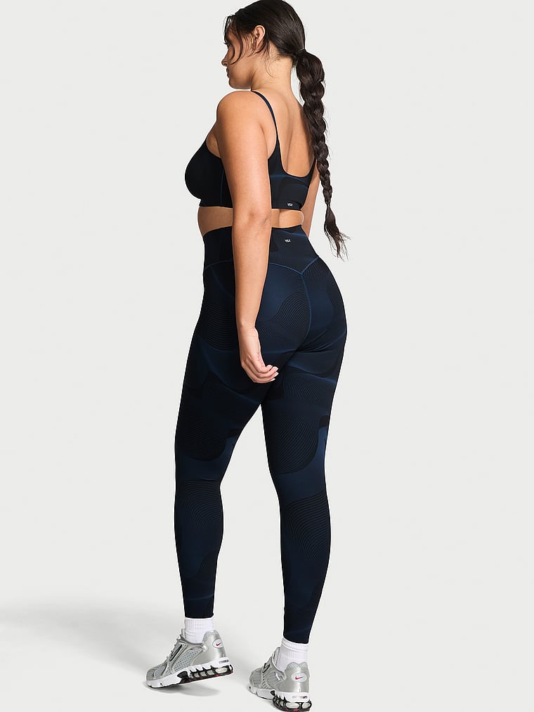Victoria's Secret, VSX VSX Elevate™ Legging, Blue Marble, onModelBack, 2 of 3 Karmi is 5'10" or 178cm and wears Large