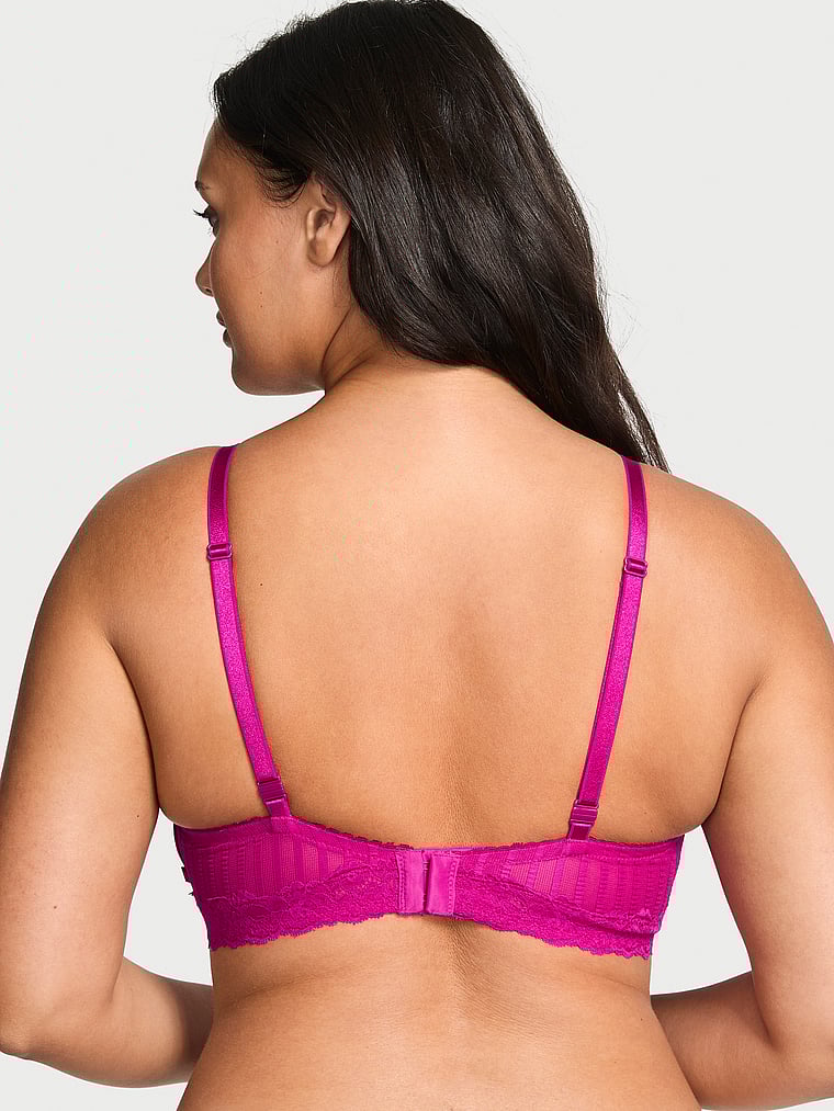 Victoria's Secret, Victoria's Secret Sexy Tee Smooth Lacie Wireless Push-Up Bra, Berrylicious, onModelBack, 2 of 3 Karmi is 5'10" or 178cm and wears 34DD (E) or Large