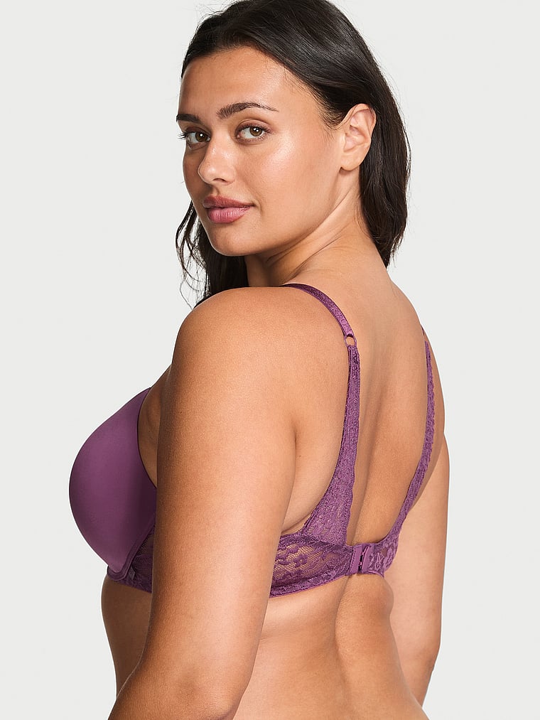 Victoria's Secret, Victoria's Secret Sexy Tee Smooth Lacie Wireless Push-Up Bra, Mauve Mist, onModelBack, 2 of 3 Karmi is 5'10" or 178cm and wears 34DD (E) or Large
