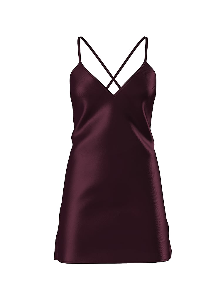 Satin Open-Back Slip Dress
