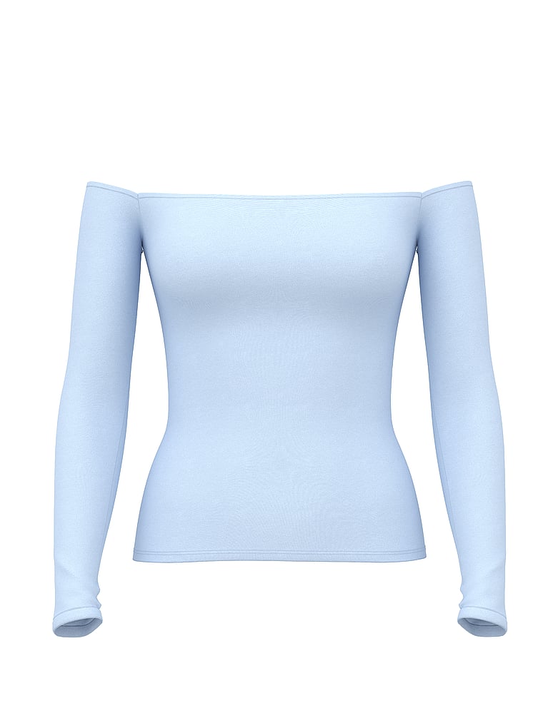Base Stretch Off-The-Shoulder Long-Sleeve Top
