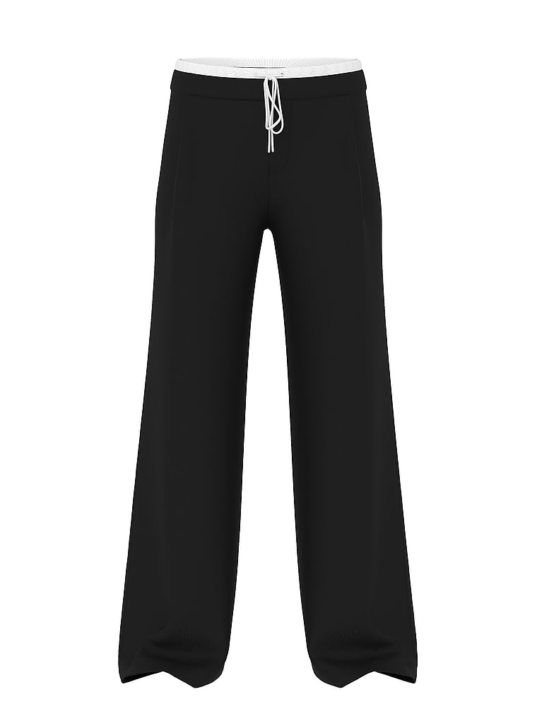 PINK On-the-Go Low-Rise Trouser Pants, Pure black, offModelFront, 3 of 3