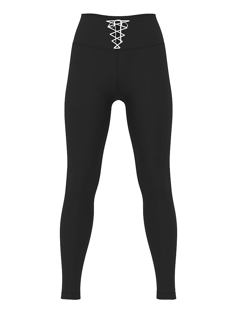 PINK Relay Lace-Up Leggings, Pure Black, offModelFront, 3 of 3