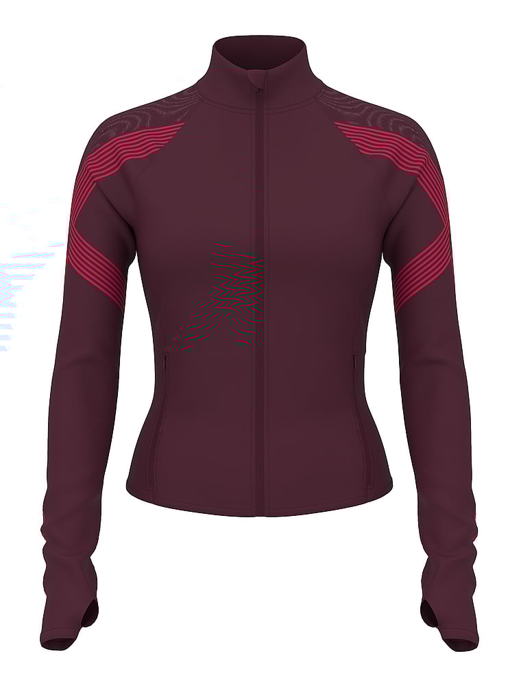 Victoria's Secret, VSX VSX Elevate™ Redefined Contours Full-Zip Jacket, Winter Wine, offModelFront, 4 of 4