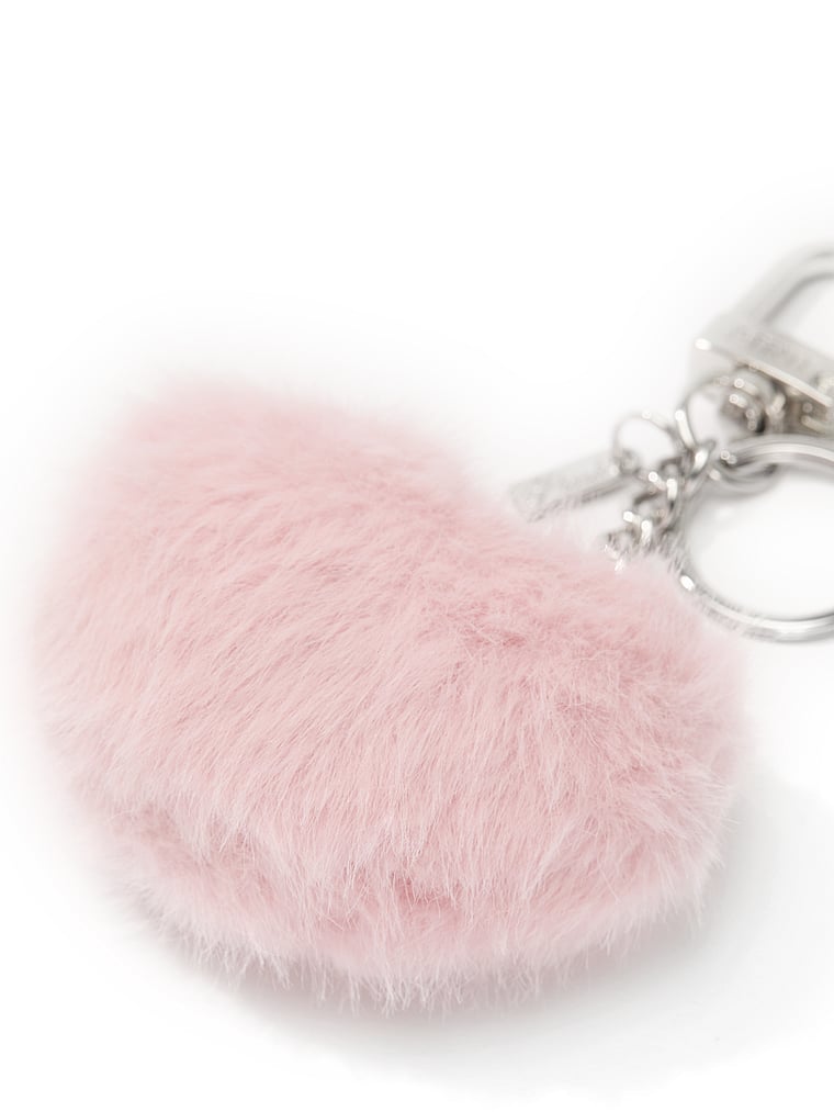 Faux-Fur Heart Keychain Charm