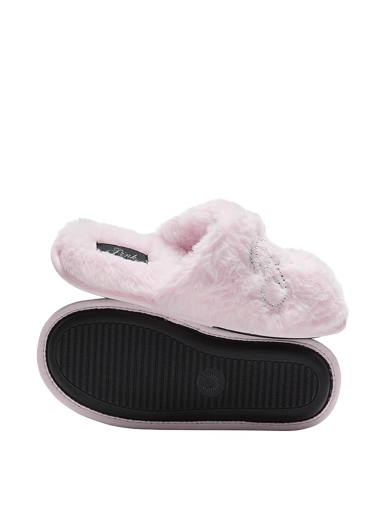 Faux-Fur Closed-Toe Slippers