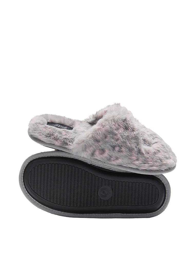 Faux-Fur Closed-Toe Slippers