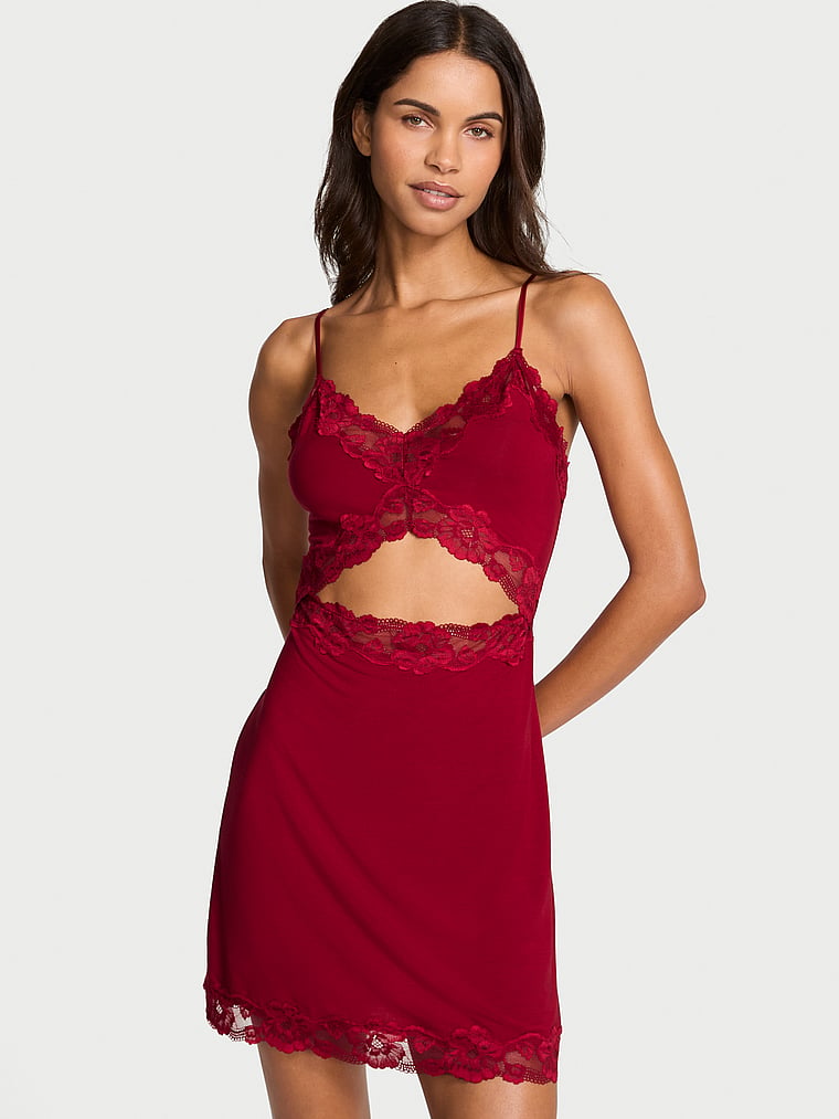 VS Tease Satin Lace-Trim Mini Slip Dress | MainPlace Mall VS Tease Satin Lace-Trim Mini Slip Dress | MainPlace Mall