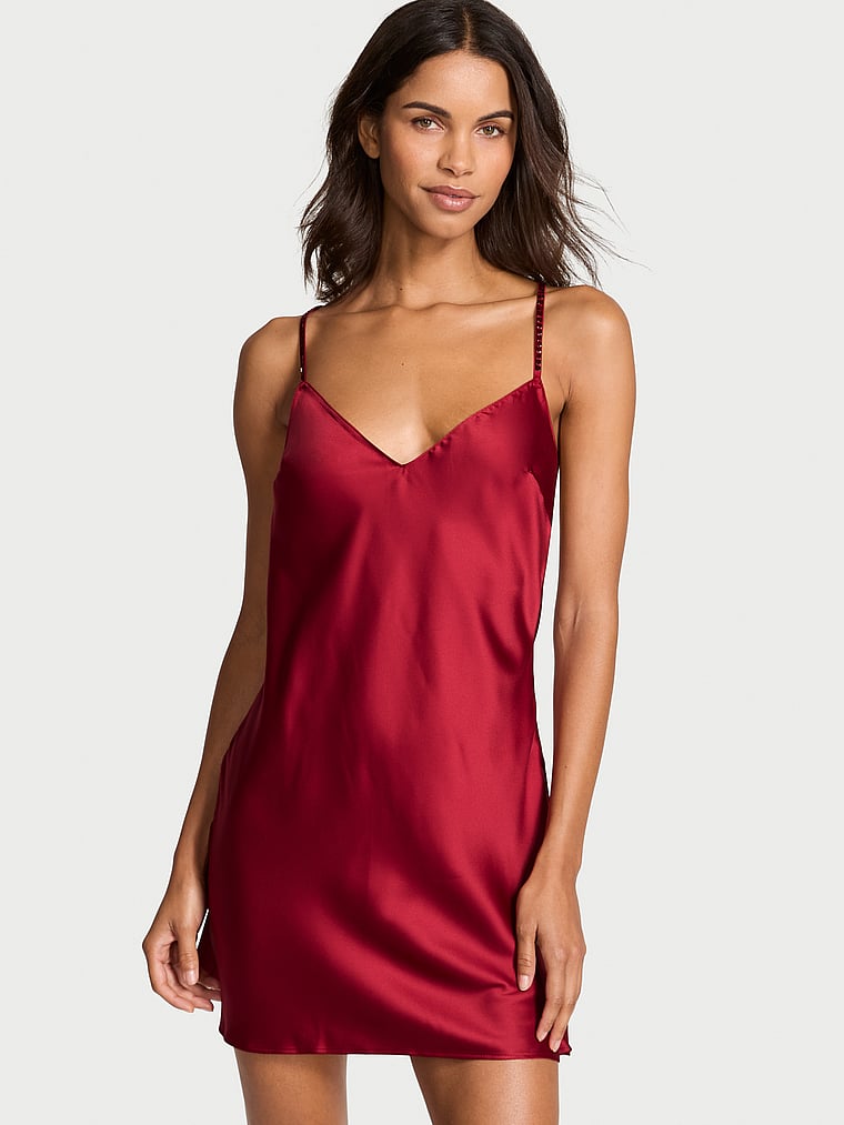 Crystal Bow Satin Mini Slip