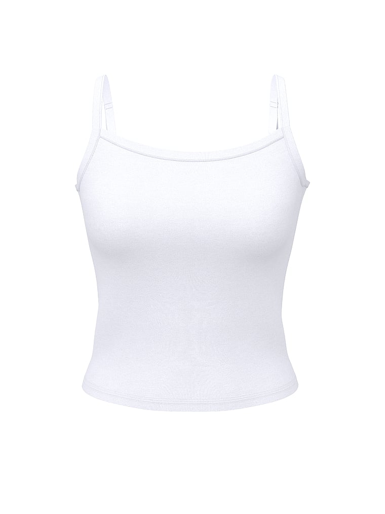 PINK Base Stretch Cami, Vs white, offModelFront, 2 of 4
