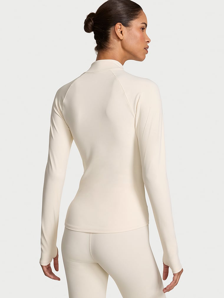 Victoria's Secret, VSX VSX Elevate™ Diamanté Flex Full-Zip Jacket, Swan Diamanté, onModelBack, 2 of 5 Daiane is 5'11" and wears Small