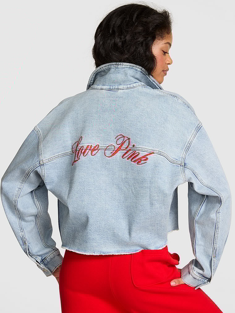 Denim by PINK Frayed Cutoff Trucker Jacket