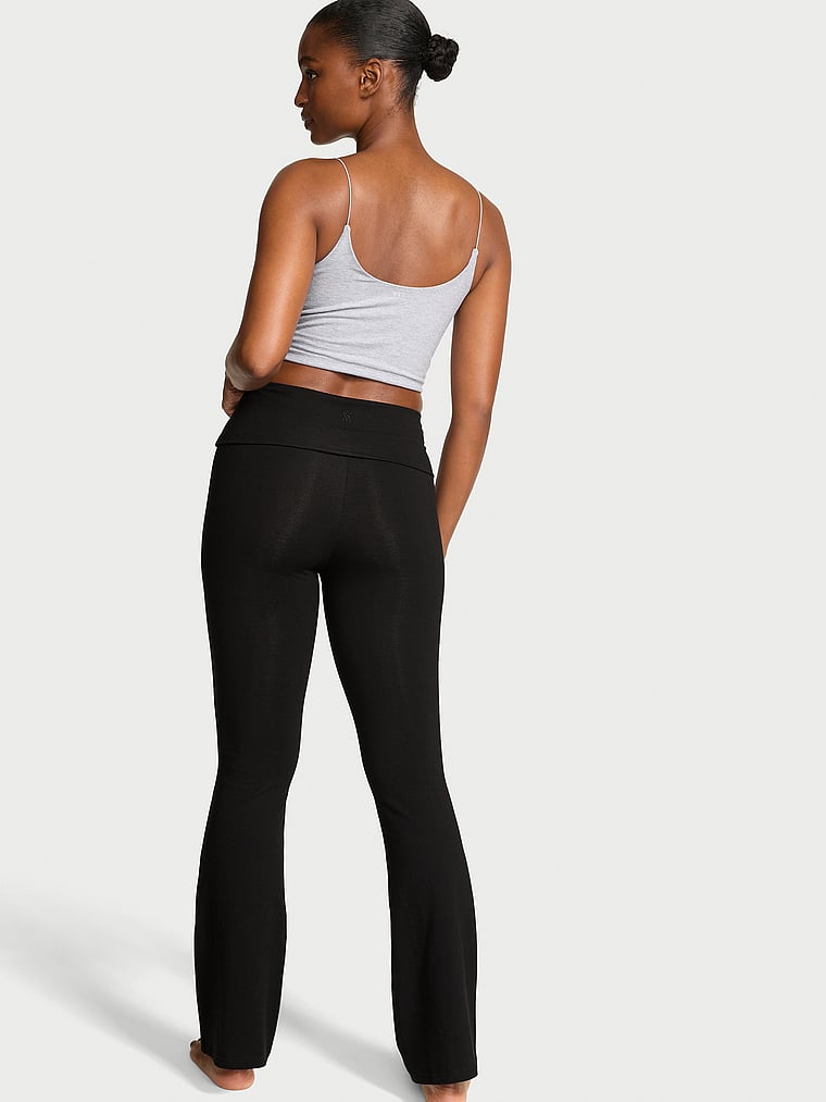 Cotton Foldover Flare Legging