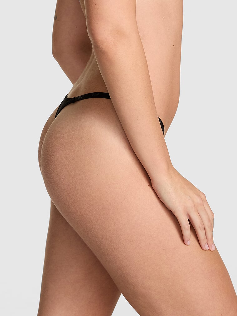 Logo Mesh Strappy Micro Thong Panty