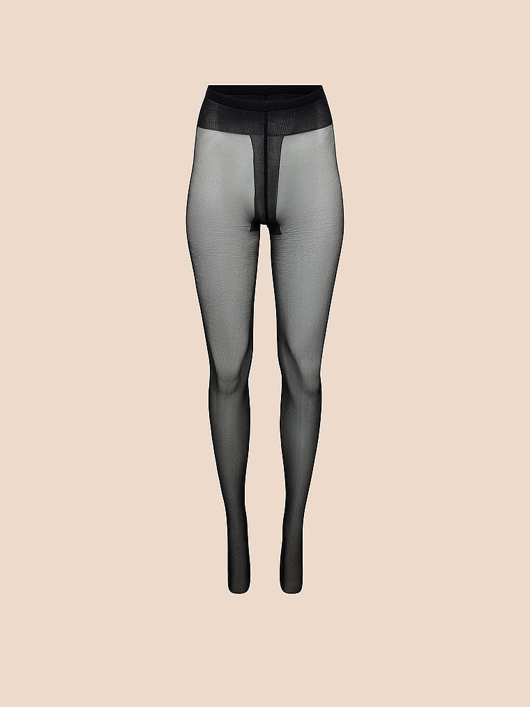 Victoria's Secret, Adore Me Shayla Hosiery, Nero, offModelFront, 3 of 3