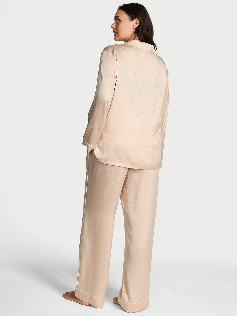 Glazed Satin Long Pajama Set