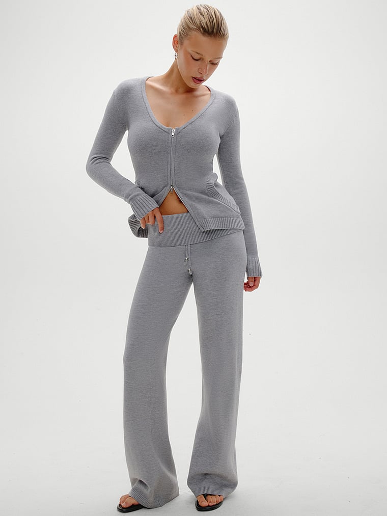 Victoria's Secret, Frankies Bikinis Dawson Cloud Knit Pant, Cloud Cover, onModelFront, 1 of 4