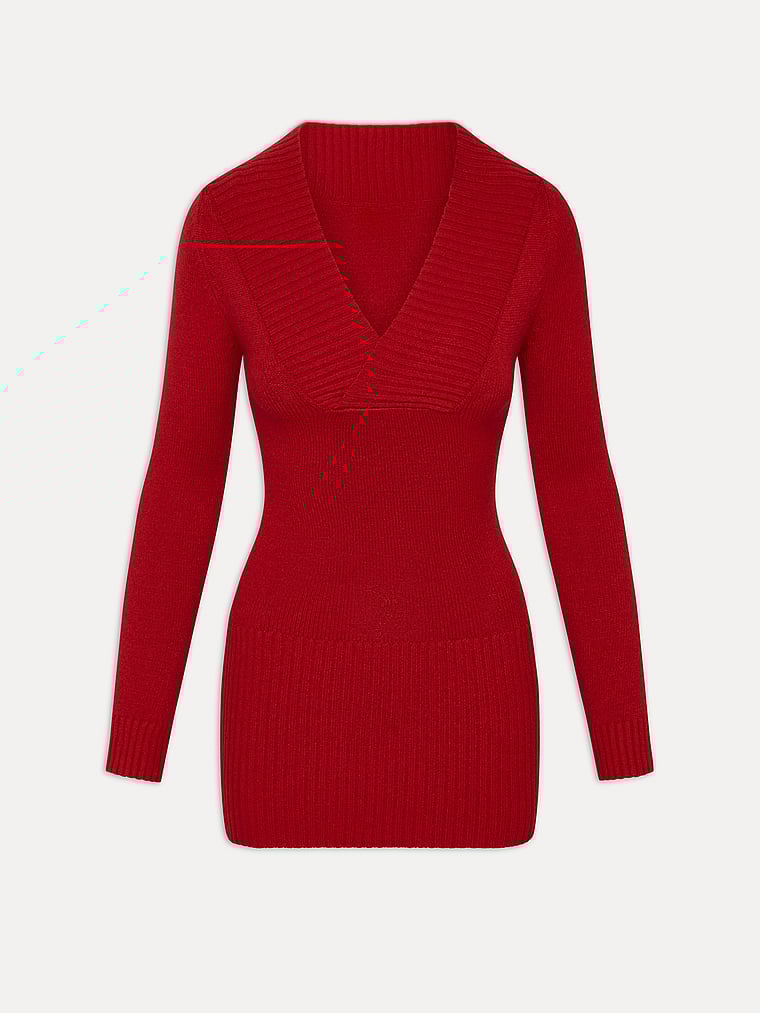 Frankies Bikinis Jade Cloud Knit Mini Dress, Heartstrings, offModelFront, 4 of 4