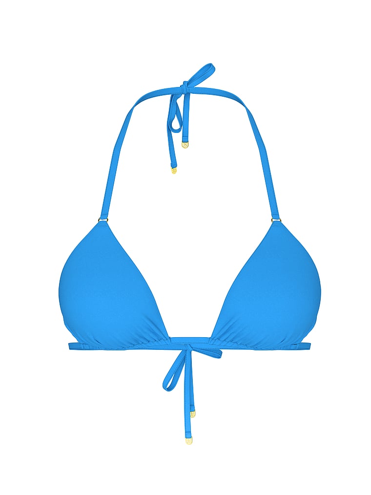 Victoria's Secret, Victoria's Secret Swim Essential Triangle Bikini Top, Skyline Blue, offModelFront, 3 of 3