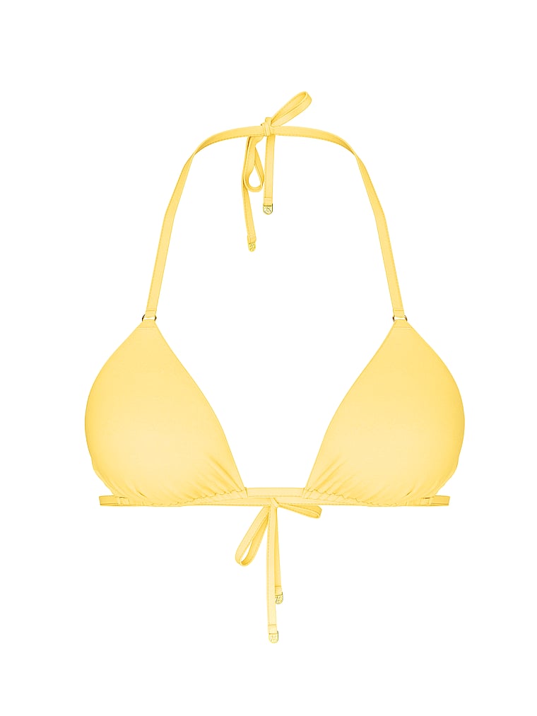 Victoria's Secret, Victoria's Secret Swim Essential Triangle Bikini Top, Halo Yellow, offModelFront, 3 of 3
