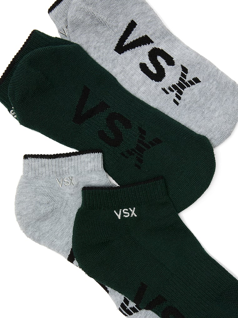 Victoria's Secret, Victoria's Secret VSX 2-Pack Ankle Socks, Heather Grey & Green, offModelBack, 2 of 2