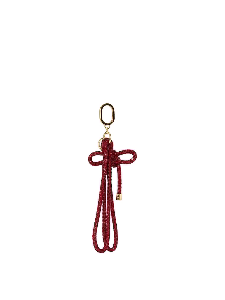 Victoria's Secret, Victoria's Secret Knotted Shine Wristlet Strap Keychain, Red Lacquer, onModelSide, 3 of 3