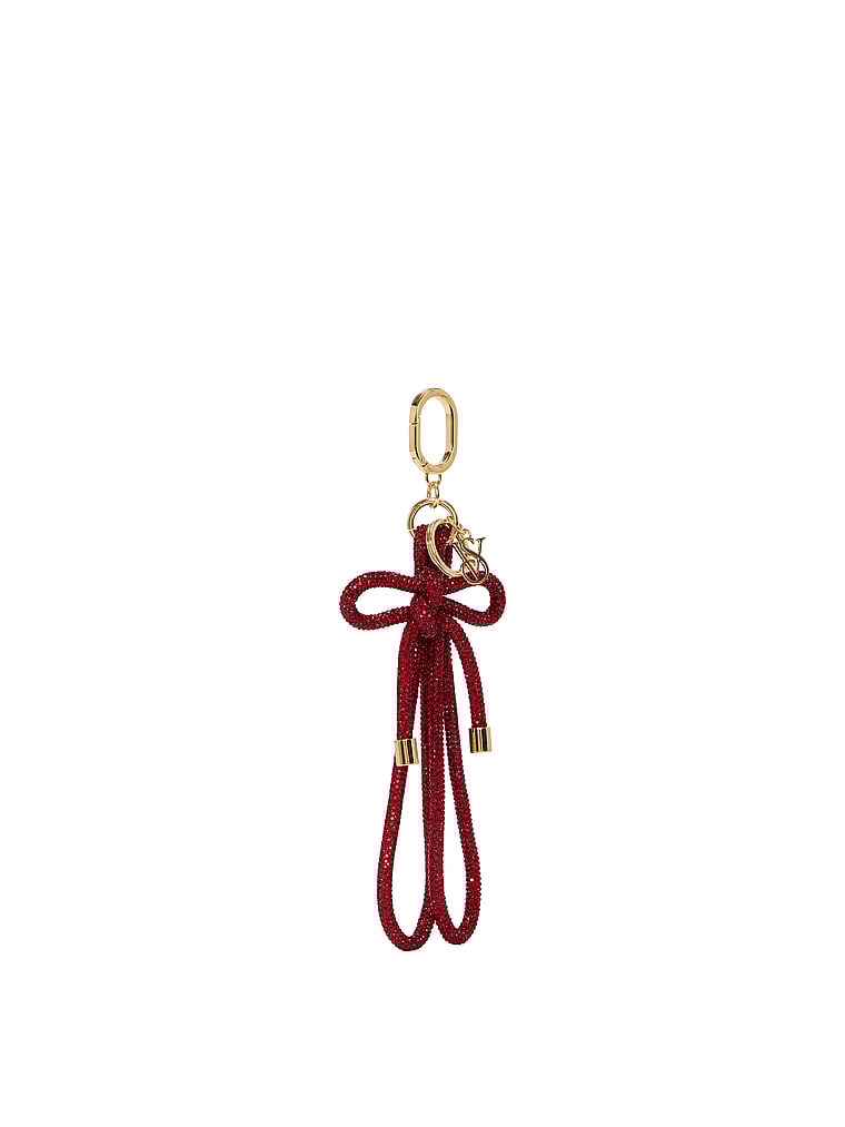 Victoria's Secret, Victoria's Secret Knotted Shine Wristlet Strap Keychain, Red Lacquer, onModelFront, 1 of 3
