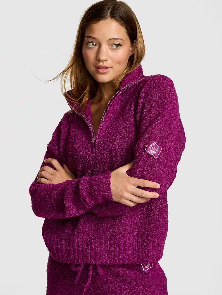 Cozy Bouclé Half-Zip Sweater