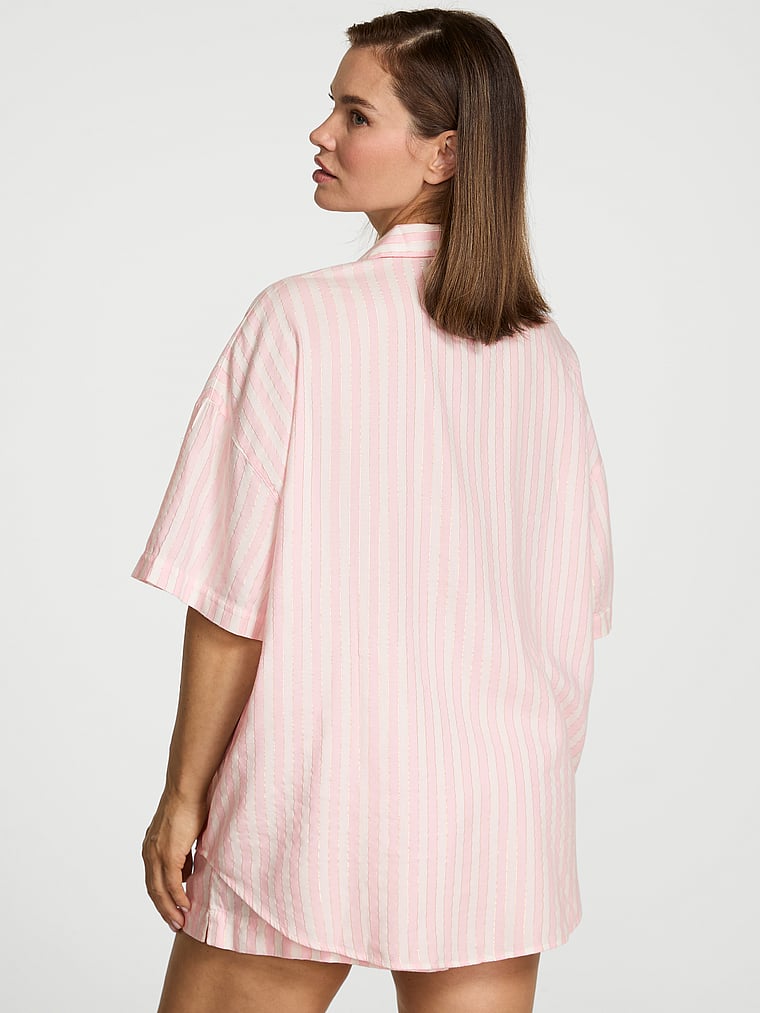 Flannel Oversized Short Pajama Set