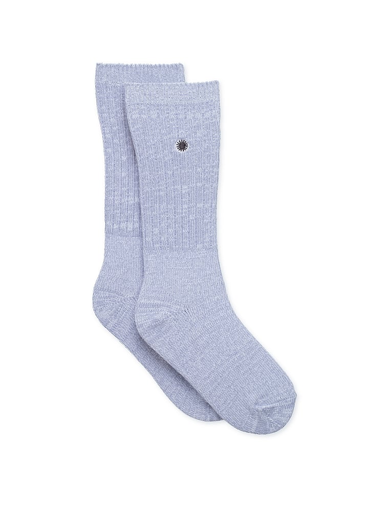 UGG® Rib Knit Slouchy Crew Sock, Icelandic Blue, onModelFront, 1 of 2