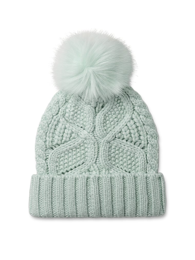 Cable Beanie With Pom