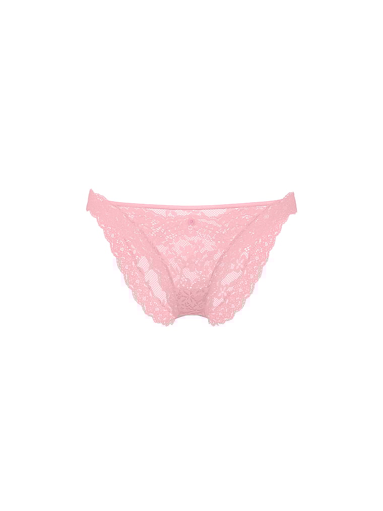 Victoria's Secret, Dream Angels Lace Bikini Panty, Petal Pink, offModelFront, 3 of 3
