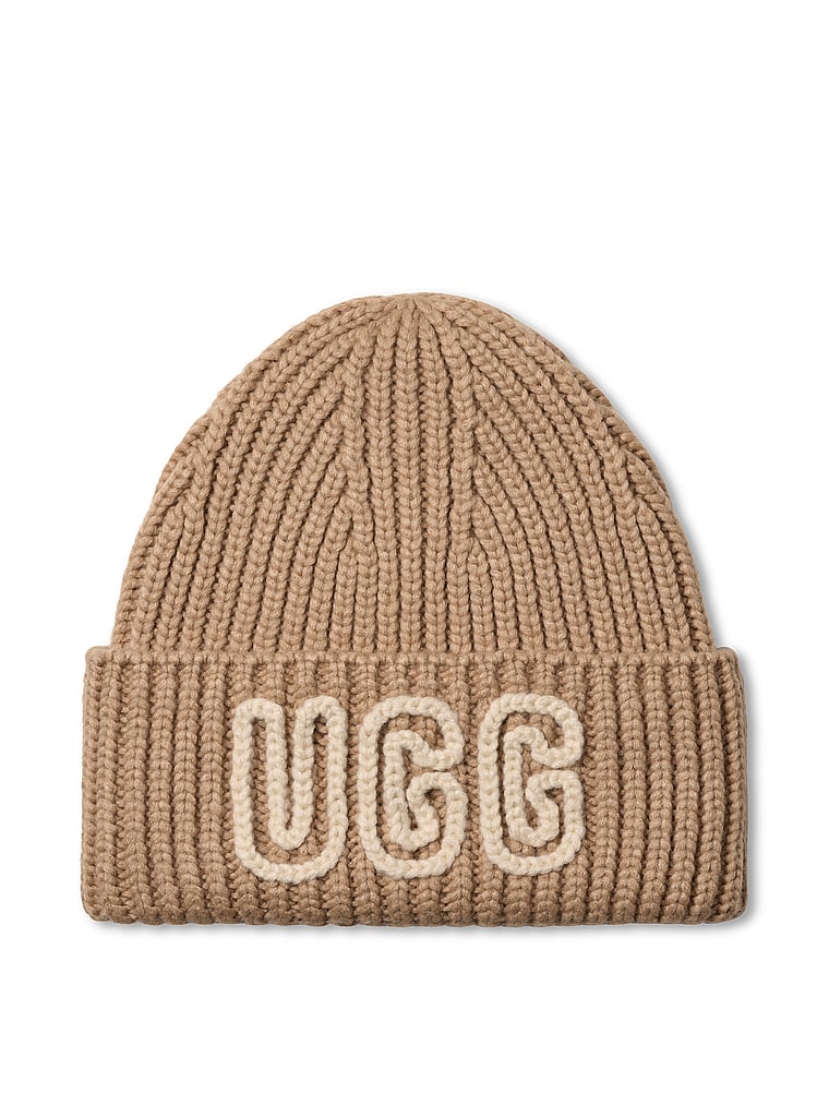 UGG® Chunky Crafted Rib Beanie, White Pepper, offModelFront, 1 of 2