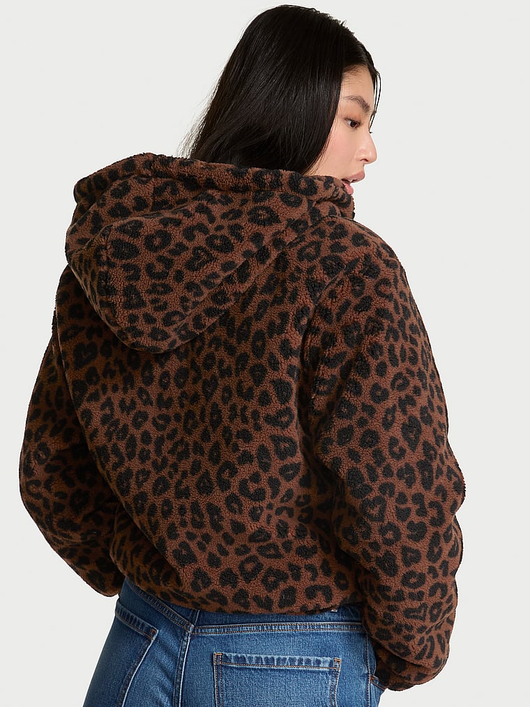 Plush Teddy Hooded Bomber Jacket