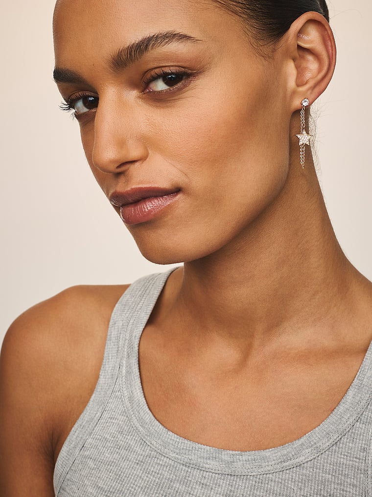 Crystal Star Dangle Earrings