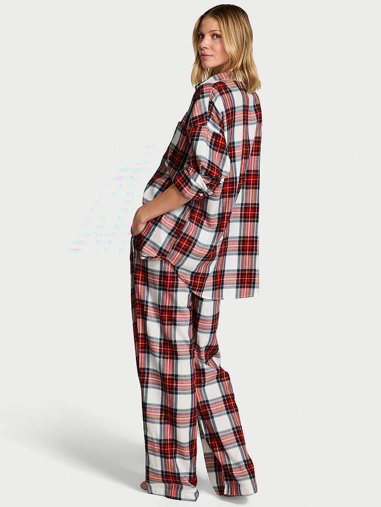 Flannel Oversized Long Pajama Set