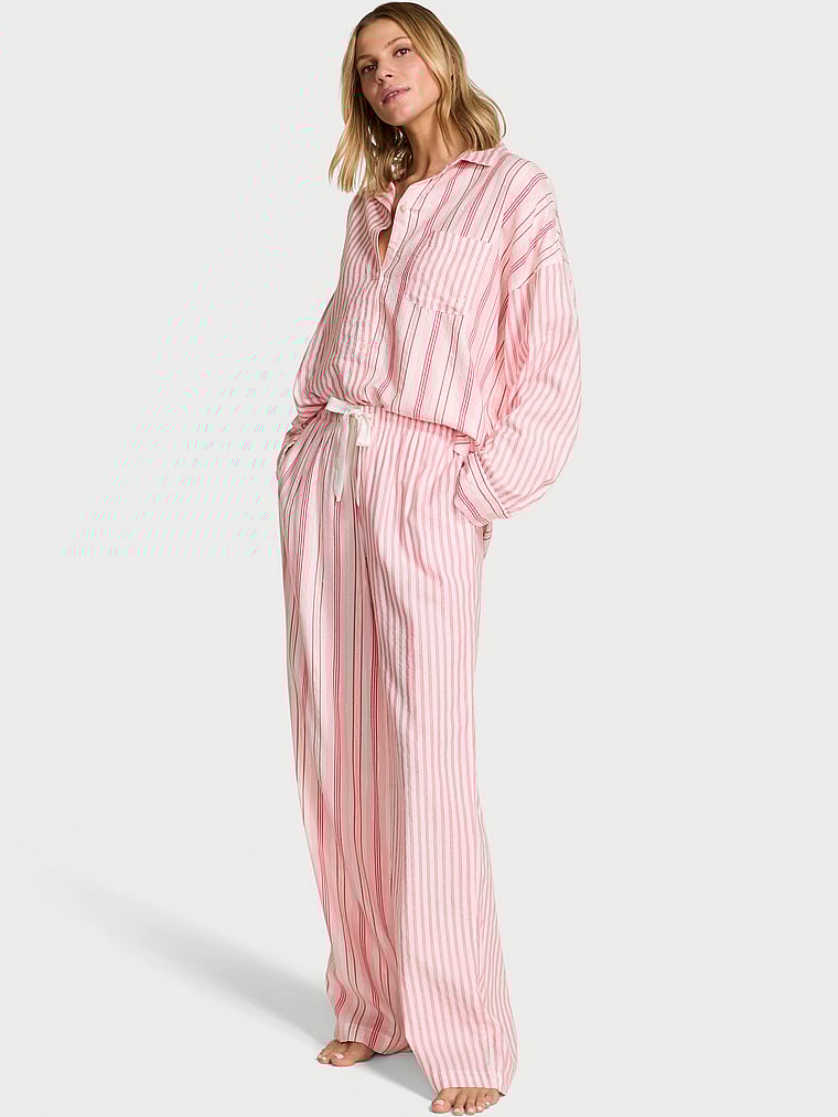 Flannel Oversized Long Pajama Set