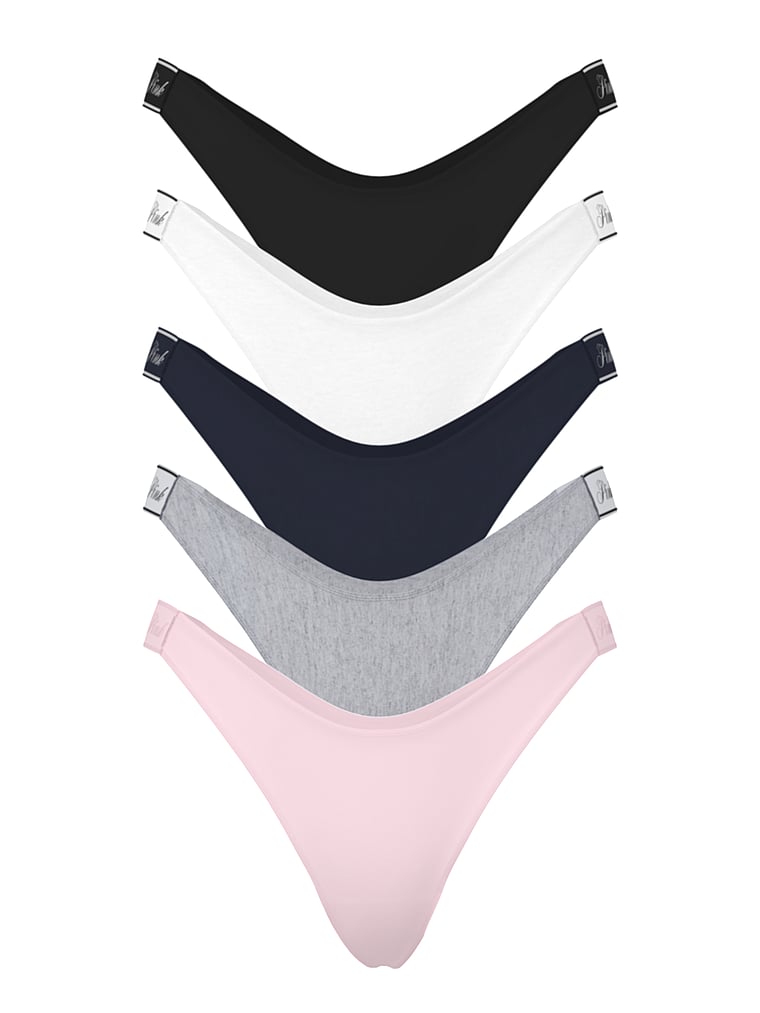 5-Pack Logo Cotton Thong Panties