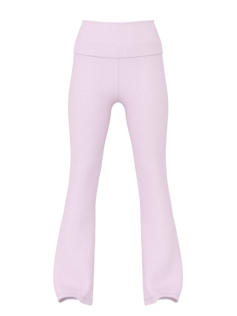 PINK All-Day Cotton Foldover Flare Leggings, Pink Tulip Soft Modal, offModelFront, 4 of 4