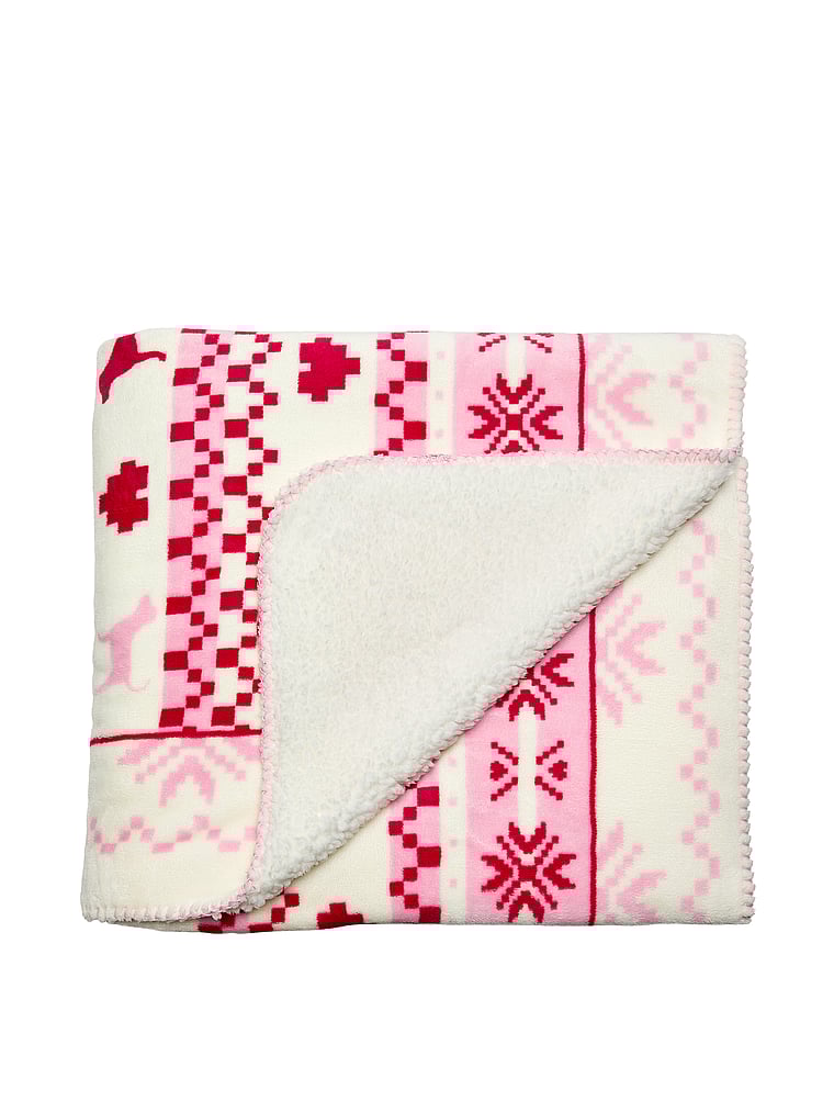 Victoria's Secret, Victoria's Secret Cozy Logo Blanket, Print, onModelBack, 2 of 2