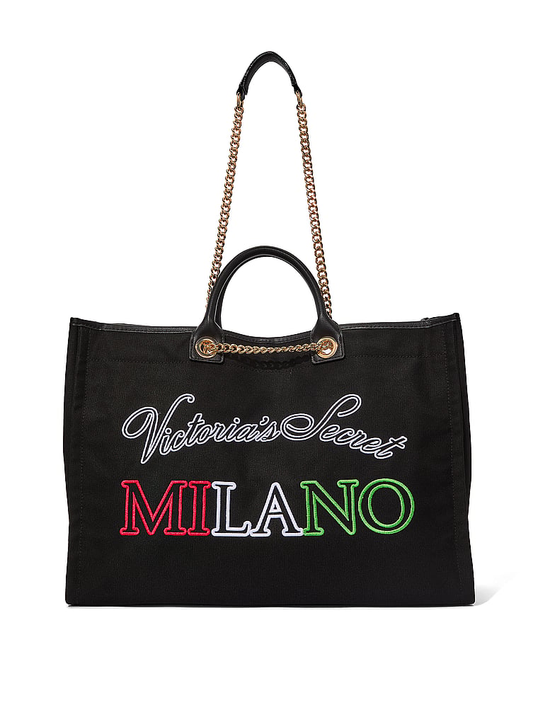 Victoria's Secret, Victoria's Secret City Tote Bag, Black, onModelFront, 1 of 4