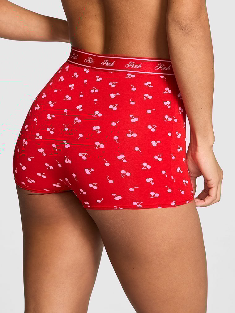 Logo Cotton High-Waist Boyshort Panty