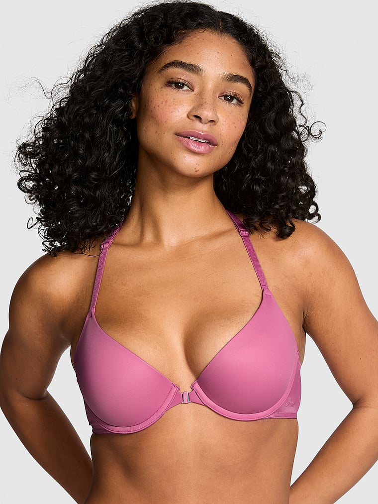PINK Wear Everywhere Wear Everywhere™ Front-Close Push-Up Bra, onModelFront, 1 of 3