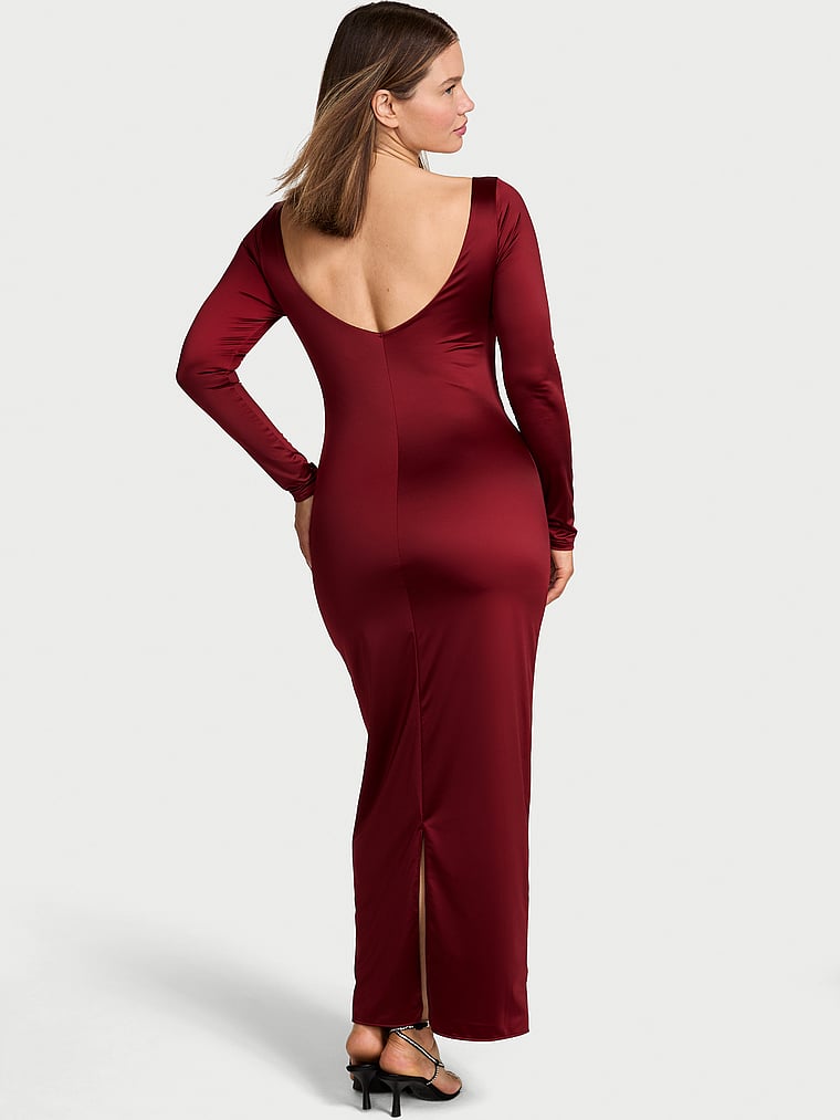 SoSleek™ Long-Sleeve Low-Back Maxi Dress