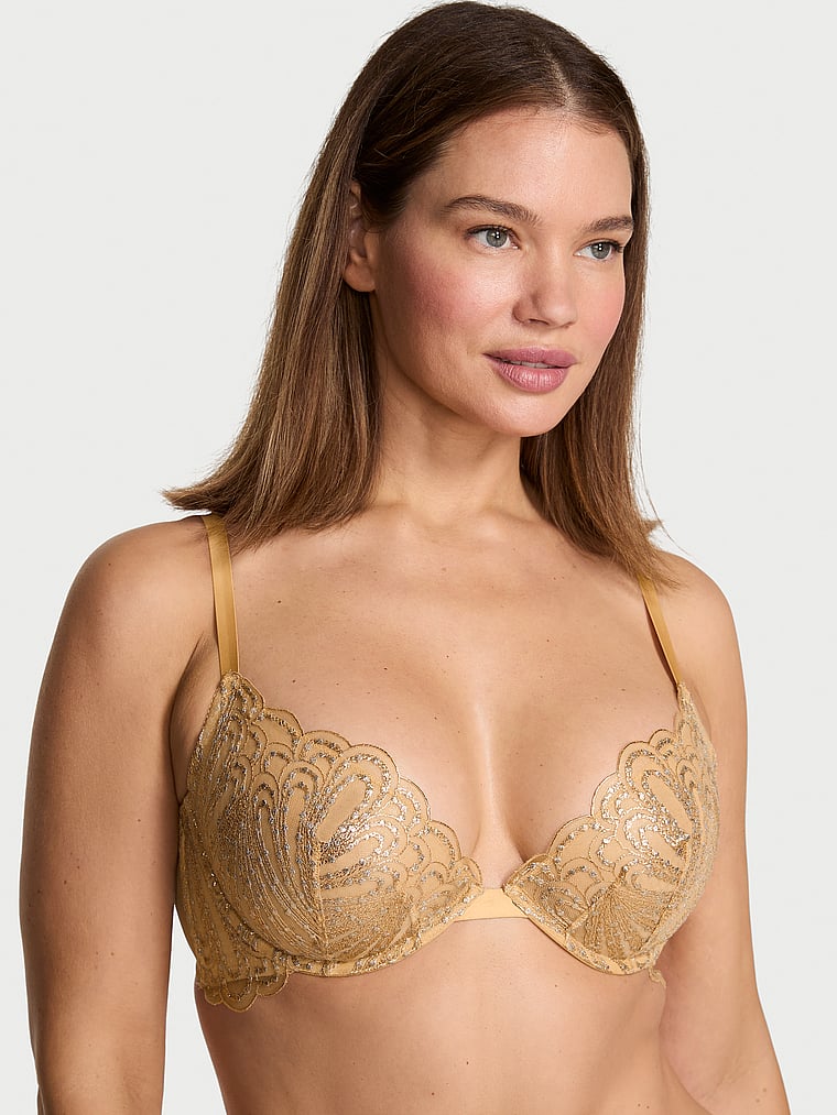Rose Lace Unlined Low-Cut Demi Bra