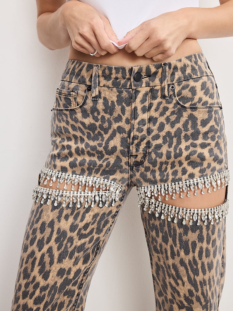 Leopard Good Icon Straight Diamond Jeans