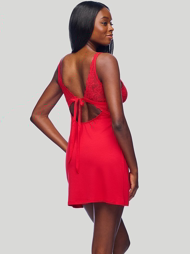 Victoria's Secret, Cosabella Carmela Plunge Chemise, Velluto, onModelBack, 2 of 2