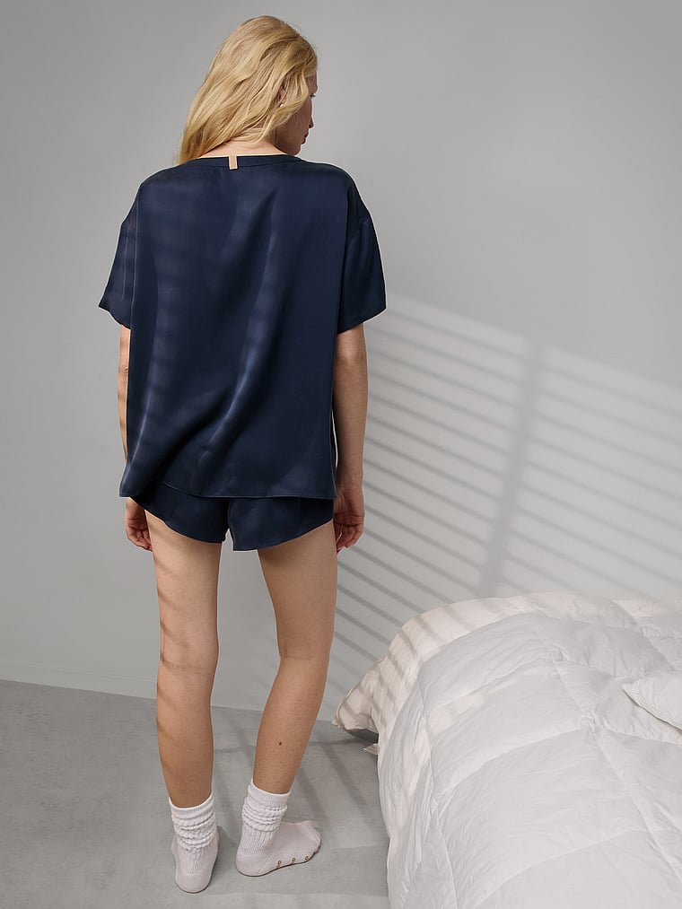 Washable Silk Tee Short Set