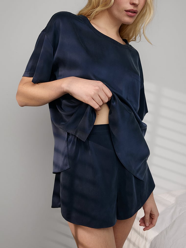 Washable Silk Tee Short Set