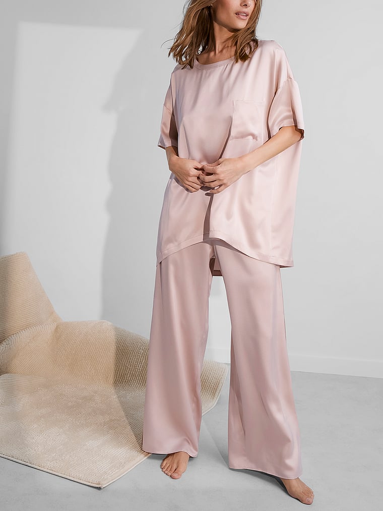 Washable Silk Tee Pant Set